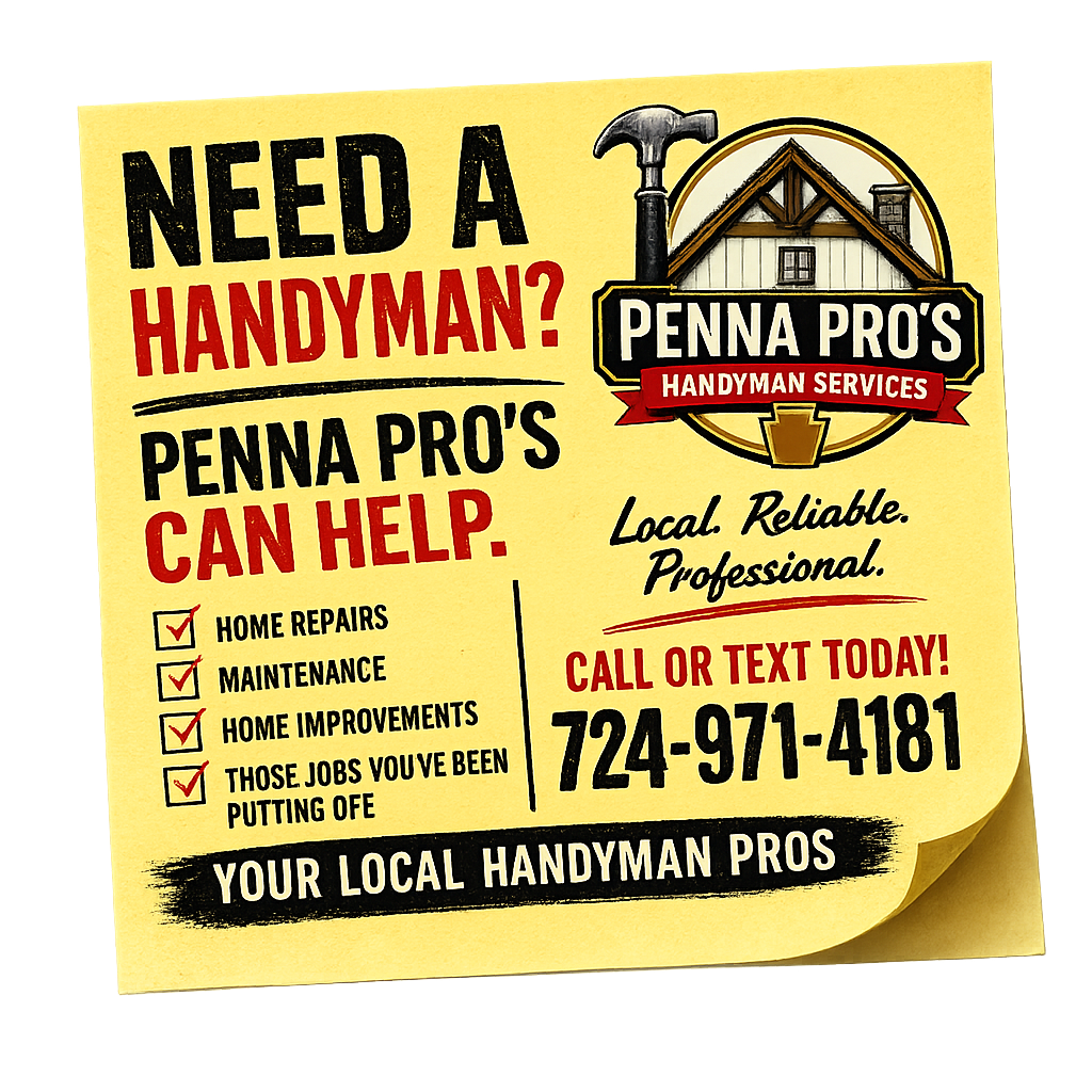 Penna Pro's community flyer — Need a Handyman? Call 724-971-4181